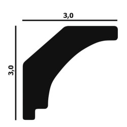 Потолочный плинтус под покраску Перфект Плюс P37 2000×30×30