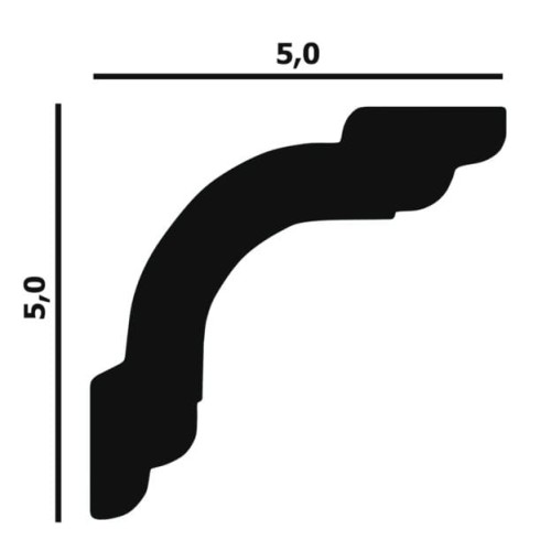 Потолочный плинтус под покраску Перфект Плюс P42 2000×50×50