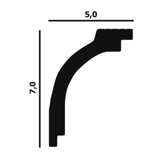Потолочный плинтус под покраску Перфект Плюс P57 2000×50×70