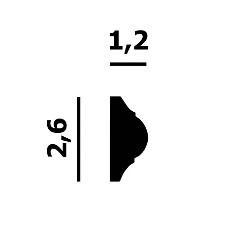 Молдинг под покраску Перфект Плюс P10 2000×26×12
