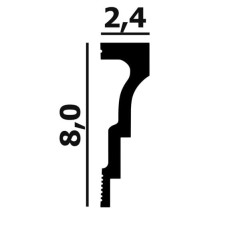 Молдинг под покраску Перфект Плюс P108 2000×80×24