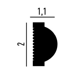 Молдинг под покраску Перфект Плюс P180 2000×20×11