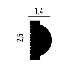 Молдинг под покраску Перфект Плюс P181 2000×25×14