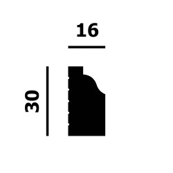 Молдинг под покраску Перфект Плюс P182 2000×30×16