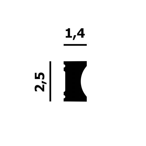 Финишный молдинг под покраску Перфект Плюс P236 2800×25×14