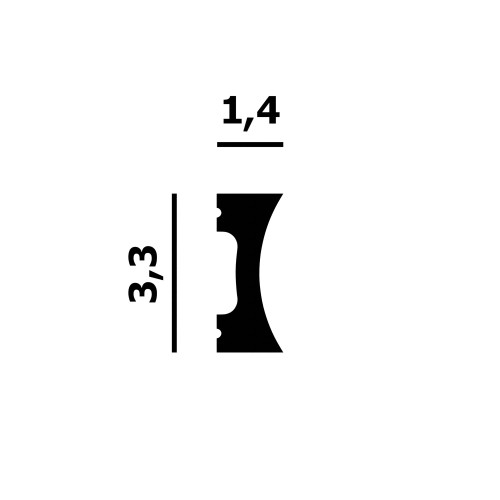 Финишный молдинг под покраску Перфект Плюс P237 2000×33×14