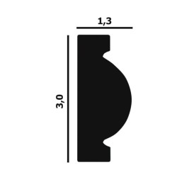 Молдинг под покраску Перфект Плюс P53 2000×30×13
