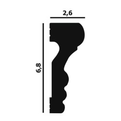 Молдинг под покраску Перфект Плюс P55 2000×68×26