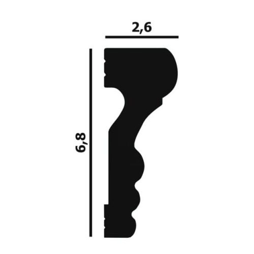 Молдинг под покраску Перфект Плюс P55 2000×68×26