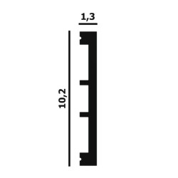 Молдинг под покраску Перфект Плюс P75 2000×102×13