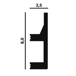 Молдинг под покраску Перфект Плюс P82 с подсветкой 2000×80×25