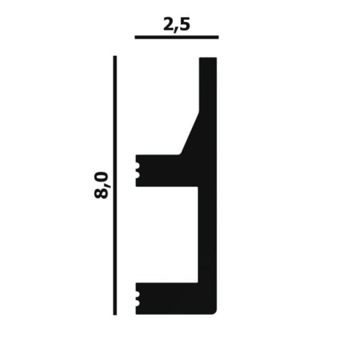 Молдинг под покраску Перфект Плюс P82 с подсветкой 2000×80×25