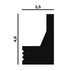 Молдинг под покраску Перфект Плюс P87 с подсветкой 2000×40×25