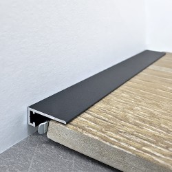 Микроплинтус алюминиевый TeckWood М-6 Черный Муар RAL 9005 2000×6×15