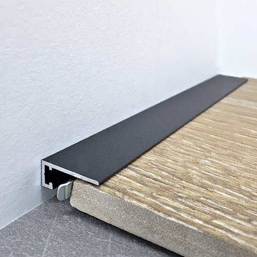 Микроплинтус алюминиевый TeckWood М-6 Черный Муар RAL 9005 2000×6×15 Микроплинтус алюминиевый TeckWood М-6 Черный Муар RAL 9005 2000×6×15