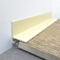 Микроплинтус алюминиевый TeckWood L-20 Слоновая кость Муар RAL 1015 2000×20×16