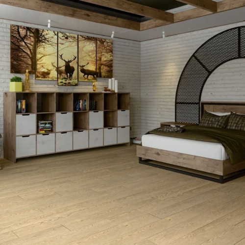 Кварцвиниловый SPC ламинат Damy Floor Family Дуб Латте Latte Oak 0030-2 1220×180×4