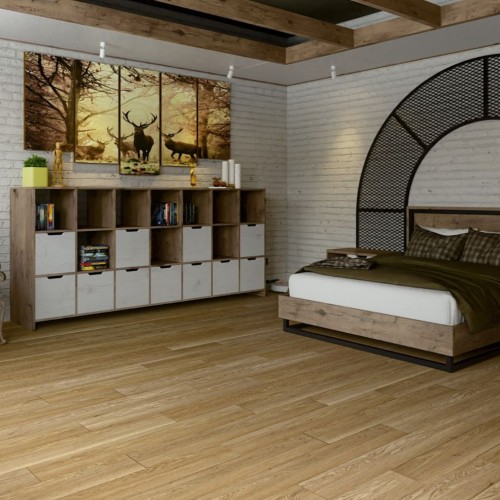 Кварцвиниловый SPC ламинат Damy Floor Family Дуб Медовый Honey Oak DF03-F 1220×180×4