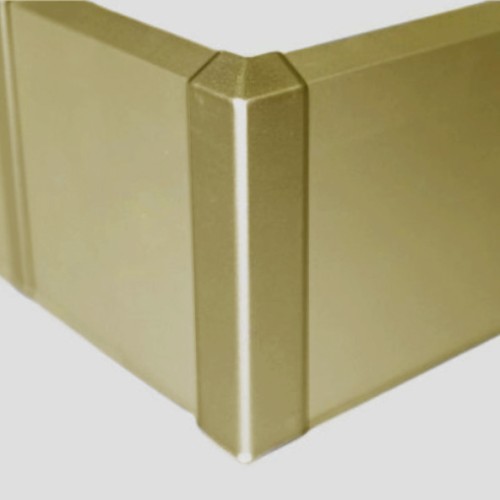 Угол алюминиевый внешний для плинтуса Modern Decor матовое золото 100 мм