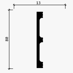 Плинтус Decor-Dizayn 708-90SH 2400×80×13