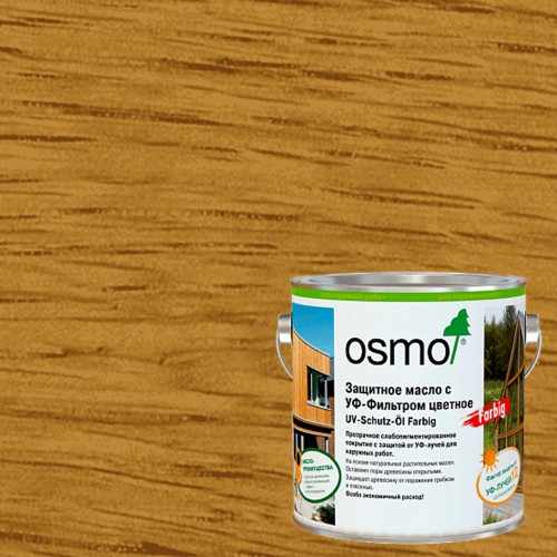 Масло для дерева Osmo UV-Schutz-Ol Farbig цвет 432 Дуб светлый шелковисто-матовое 0,22 л Масло для дерева Osmo UV-Schutz-Ol Farbig цвет 432 Дуб светлый шелковисто-матовое 0,22 л