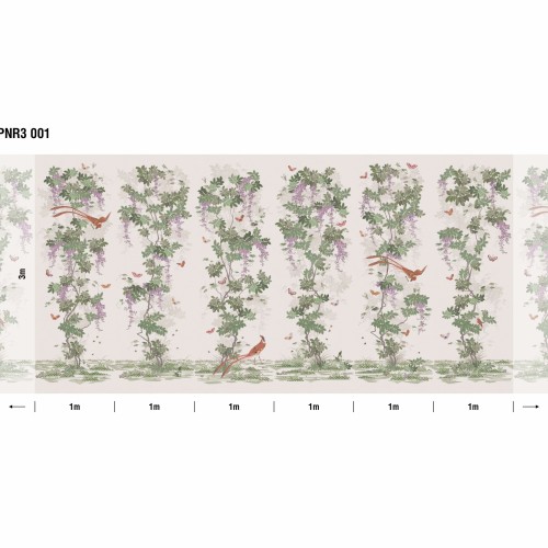 Панно Loymina Панорама Шинуазри: райский сад PNR3 001 3×1 Панно Loymina Панорама Шинуазри: райский сад PNR3 001 3×1