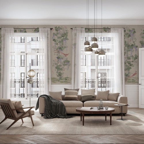 Панно Loymina Панорама Шинуазри: райский сад PNR3 001 3×1 Панно Loymina Панорама Шинуазри: райский сад PNR3 001 3×1