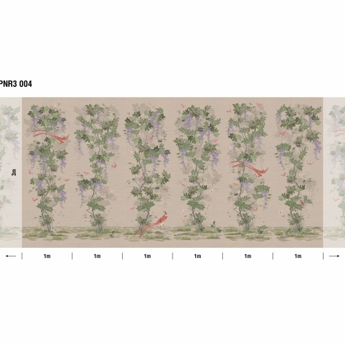 Панно Loymina Панорама Шинуазри: райский сад PNR3 004 3×1 Панно Loymina Панорама Шинуазри: райский сад PNR3 004 3×1