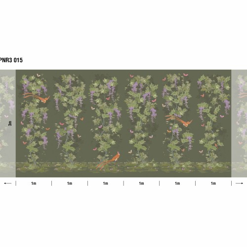 Панно Loymina Панорама Шинуазри: райский сад PNR3 015 3×1 Панно Loymina Панорама Шинуазри: райский сад PNR3 015 3×1