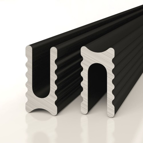 Профиль алюминиевый теневой разделительный Decaro D009A Black черный 3000×5×10