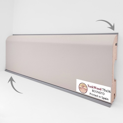 Уплотнитель для плинтуса МДФ TeckWood Слоновая кость RAL 1015-01, 9 м
