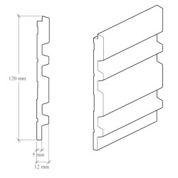 Стеновая панель под покраску Hiwood LV122 LONG NP 3000×120×12