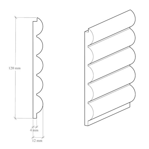 Стеновая панель под покраску Hiwood LV135 LONG NP 3000×120×12