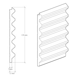 Стеновая панель под покраску Hiwood LV136 LONG NP 3000×120×12