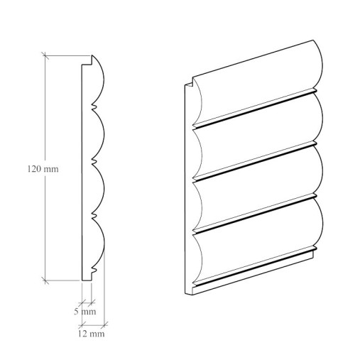 Стеновая панель под покраску Hiwood LV137 LONG NP 3000×120×12