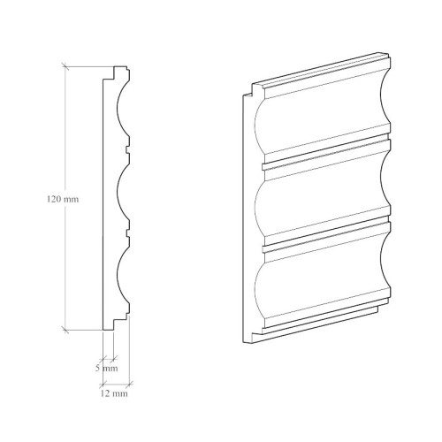 Стеновая панель под покраску Hiwood LV138 LONG NP 3000×120×12
