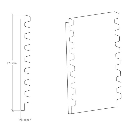 Стеновая панель под покраску Hiwood LV129 LONG NP 3000×120×11