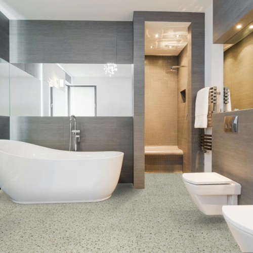 Кварцвиниловая плитка Fargo клеевая Stone LVT Терраццо Бежевый 101-3 606×303×2,5