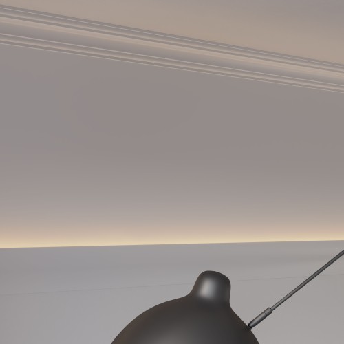 Потолочный плинтус под покраску Cosca Decor KX002 с подсветкой 2000×53×120