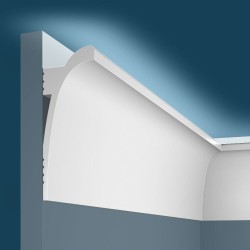 Потолочный плинтус под покраску Cosca Decor KX003 с подсветкой 2000×45×120