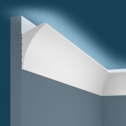 Потолочный плинтус под покраску Cosca Decor KX007 с подсветкой 2000×42×70