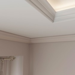 Потолочный плинтус под покраску Cosca Decor KX012 2000×80×80