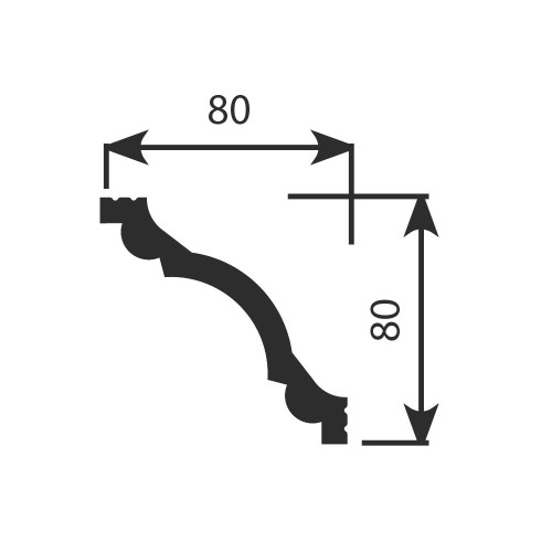 Потолочный плинтус под покраску Cosca Decor KX012 2000×80×80
