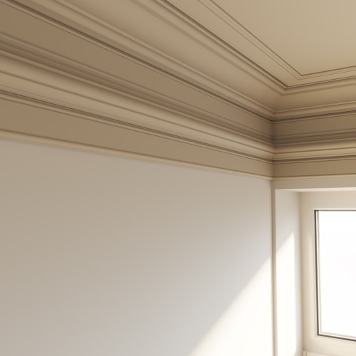 Потолочный плинтус под покраску Cosca Decor KX012 2000×80×80