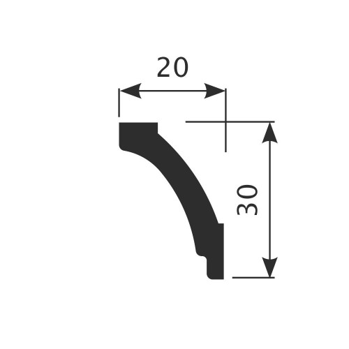 Потолочный плинтус под покраску Cosca Decor KX030 2000×20×30