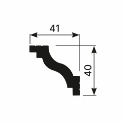Потолочный плинтус под покраску Cosca Decor KX034 2000×41×40