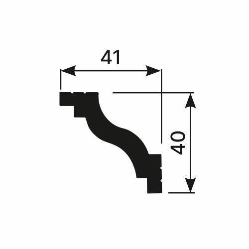 Потолочный плинтус под покраску Cosca Decor KX034 2000×41×40