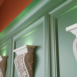 Потолочный плинтус под покраску Cosca Decor KX045 с подсветкой 2000×55×85