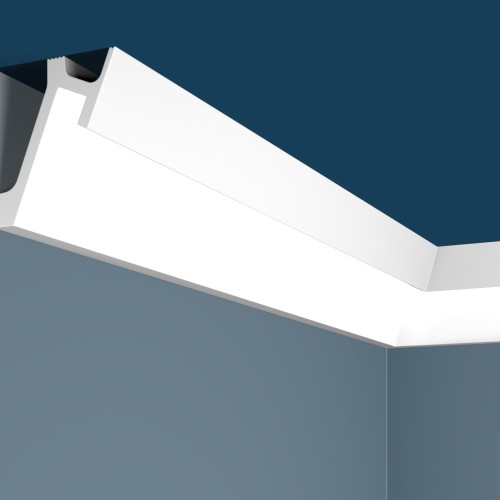 Потолочный плинтус под покраску Cosca Decor KX052 с подсветкой 2000×65×72