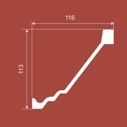 Потолочный плинтус под покраску Cosca Decor KX054 2000×116×113